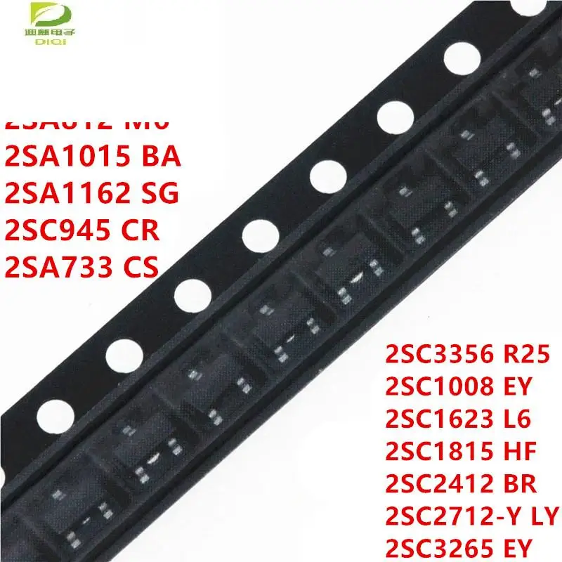 

100 шт., 2SC3356 C3356 R25 SOT-23 2SC945 2SC1008 2SC1623 2SC1815 2SC2412 2SC2712 2SC3265 2SA733 2SA812 2SA1015 2SA1162 SOT