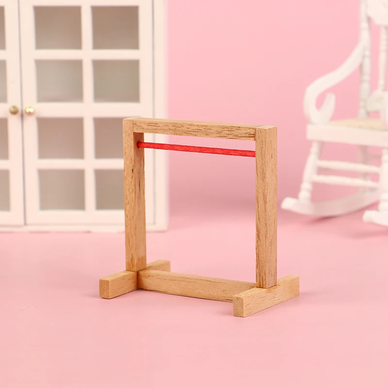 

1:12 Dollhouse Wood Mini Simulation Clothes Rack Dolls House Hangers Model Dollhouse Furniture Accessories Pretend Play Toys