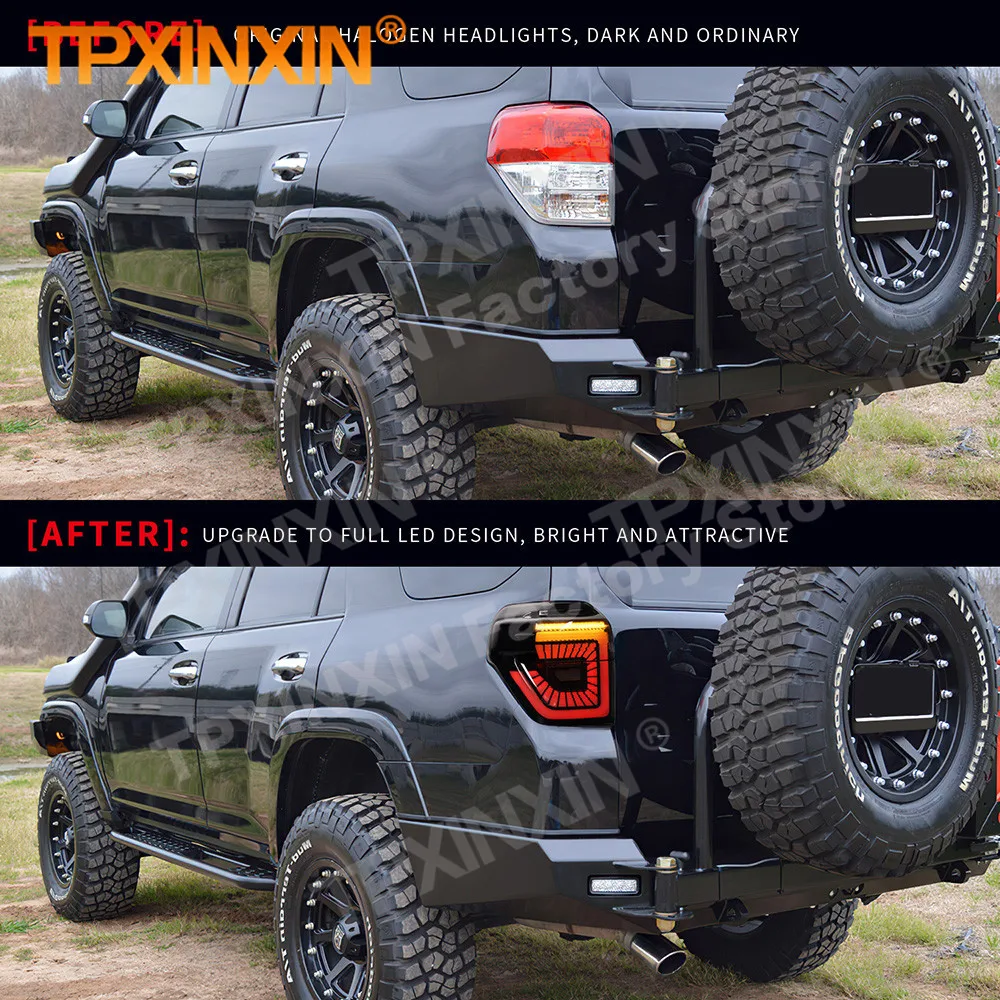 Фото Автомобильный задний фонарь для Toyota 4 Runner 2014 2015 2016 2017 2018-2021, задний фонарь, светодиодный сигнальная часть, сквозная модификация, задний фонарь №4