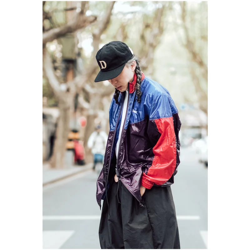 

Simons винтажная Легкая длинная Солнцезащитная куртка 90-х годов в стиле ретро контрастные цвета комбинированная кожаная одежда Amekaji Japanes