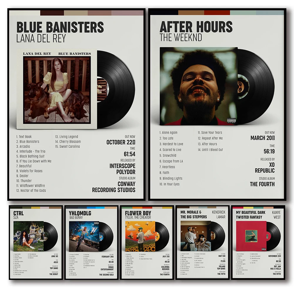 Популярный альбом с музыкой Лана Дель Рей плакаты в стиле хип-хоп постеры для гостиной Playboi Carti эстетическое настенное искусство HD Картина на холсте