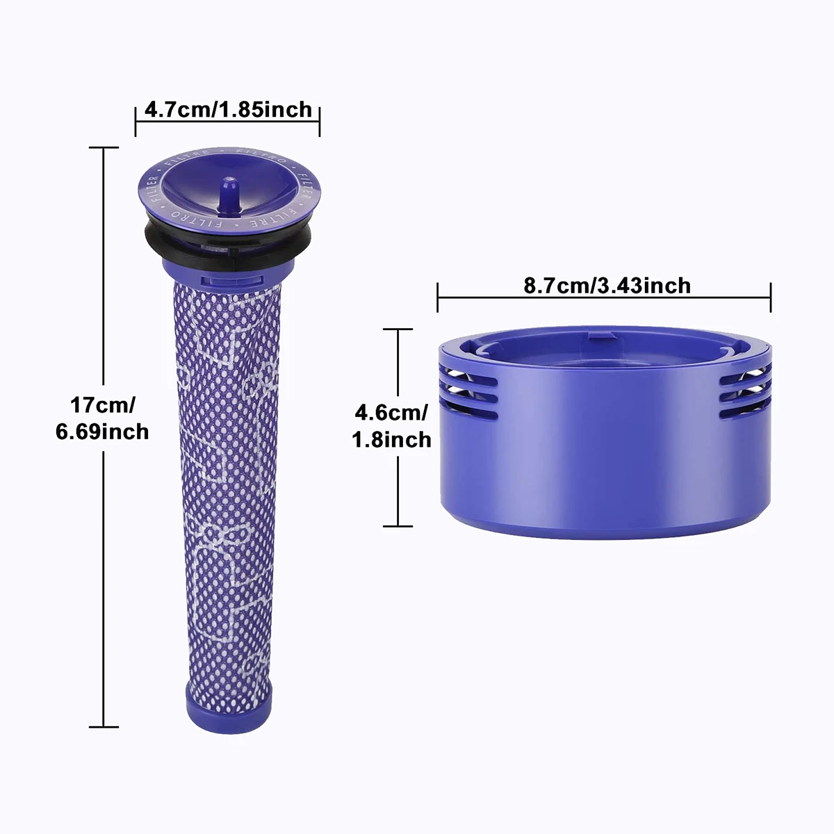 Сменный фильтр для пылесоса подходит Dyson V7 V8 Post Motor Filter и Pre HEPA Набор сменных