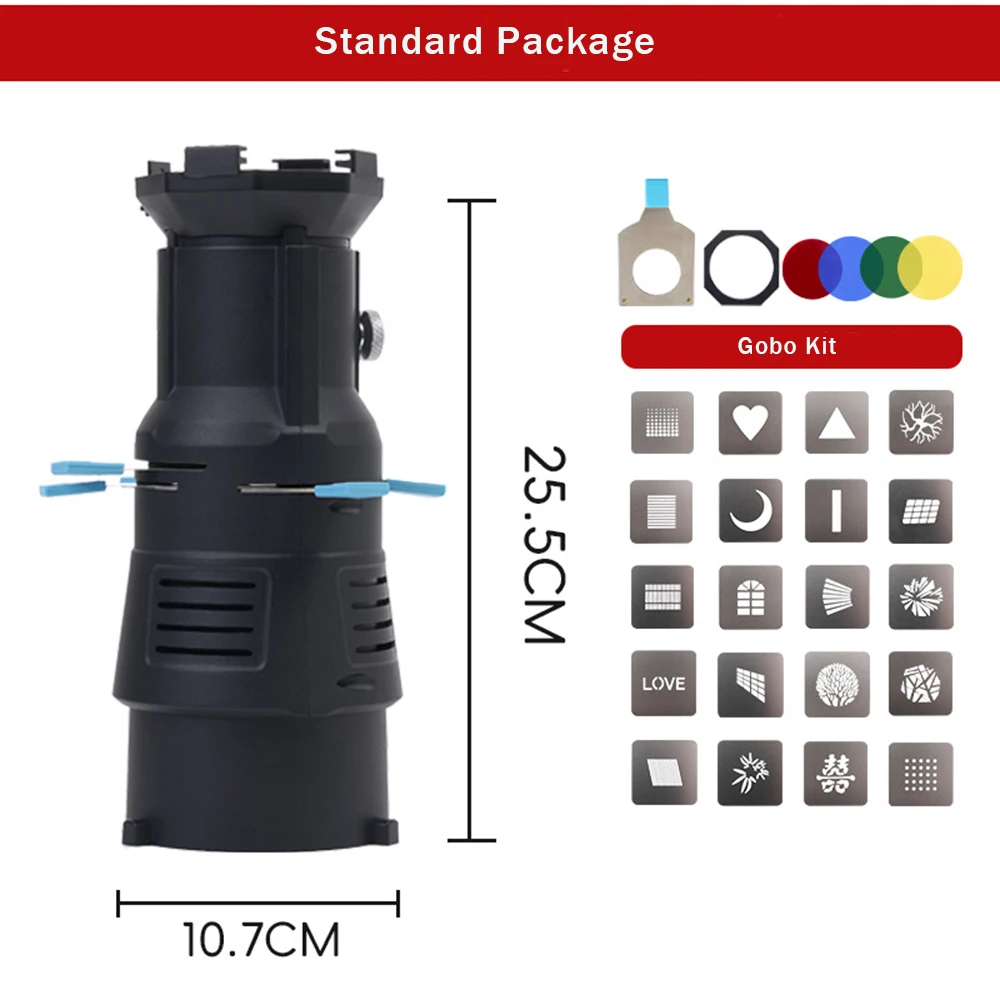 Фото Focalize конический тубус Bowens Mount фото конденсатор со встроенными фотофильтрами формы Gobo №2