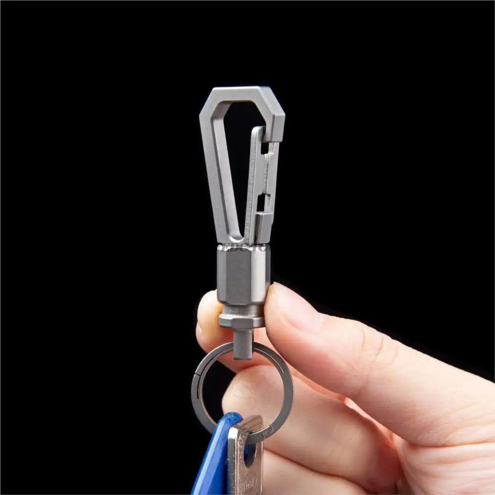 

Titanium Alloy Keychain Quick Release Dual Quick Release Tool Universal Ring Keyring Car Keychain Hanging Waist Ring
