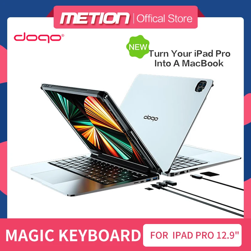 DOQO 2018/2020/2021 iPad Pro 12 9 &quotАлюминиевый Чехол для клавиатуры трекпад с док-станцией 8 в 1