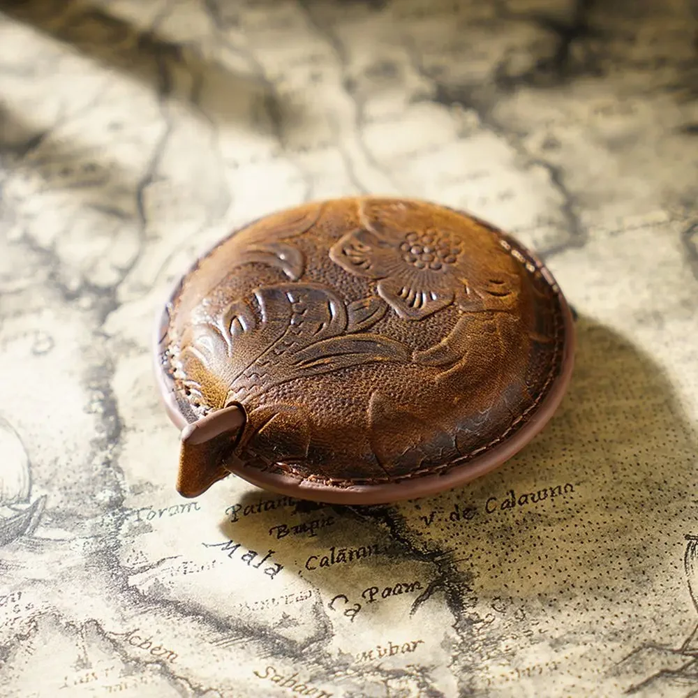 

Выдвижная мини-рулетка ручной работы из натуральной воловьей кожи, винтажные швейные инструменты 150 см