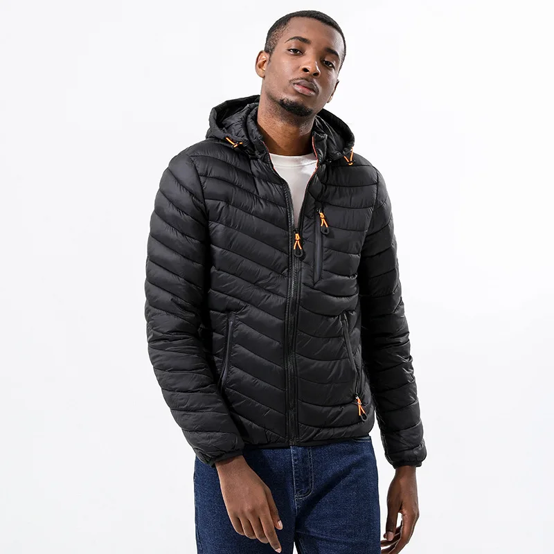 Winter wear 2022 fashion Big yards down jacket new lightweight cotton jacket men's warm cotton-padded jacket can be removed hat