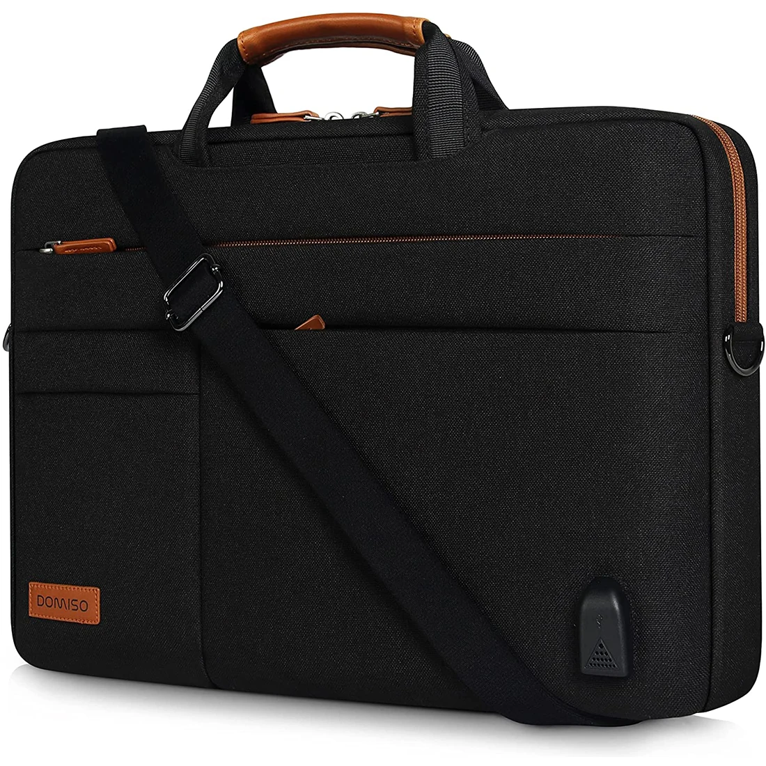 

DOMISO 14",156",17" Inch Thickened Multi-Functional Laptop Sleeve Briefcase Messenger Bag with USB Charging Port