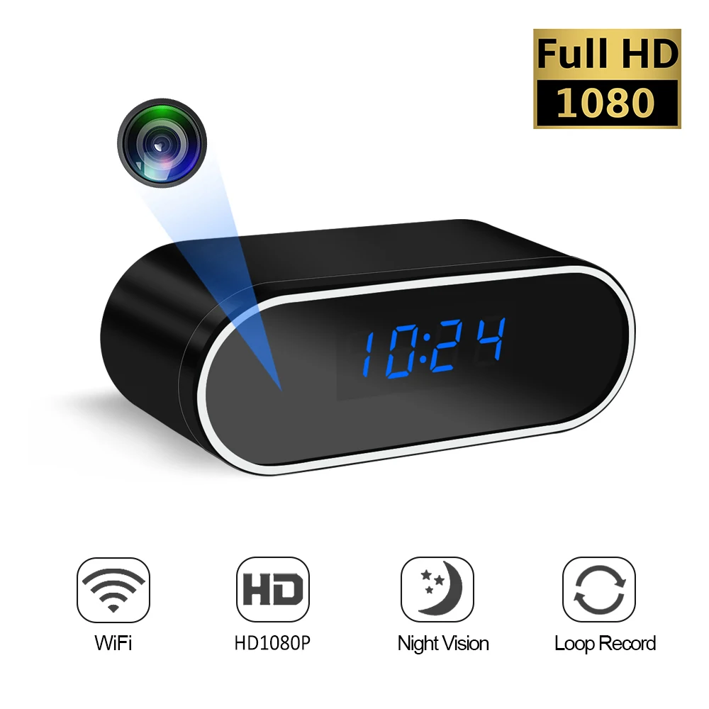 Mini Clock Camera HD 1080P WIFI IR Night Vision View Alarm DVR Camcorder Recorder Home Surveillance Security Camera