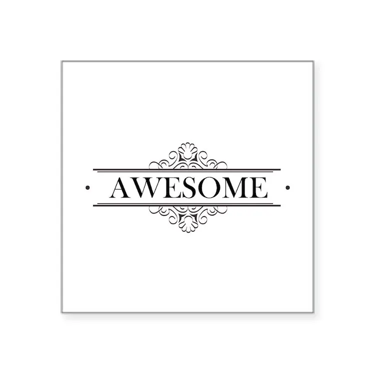 

Потрясающая квадратная наклейка с текстом, 3x3 дюйма, квадратная наклейка для ноутбука, автомобиля, милое мультяшное искусство, модный общес...