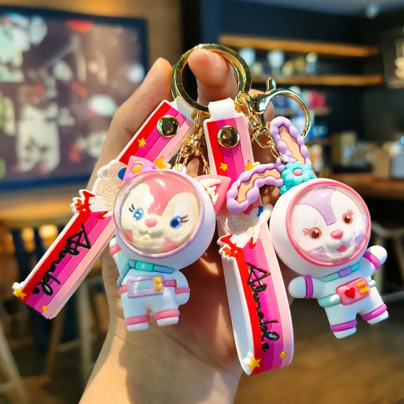 

Cartoon Purple Rabbit Stella Lou Keychain Lovely Duffy Bear Keyring Pendant Kawaii Backpack Ornament Girls Fashion Car Key Chain