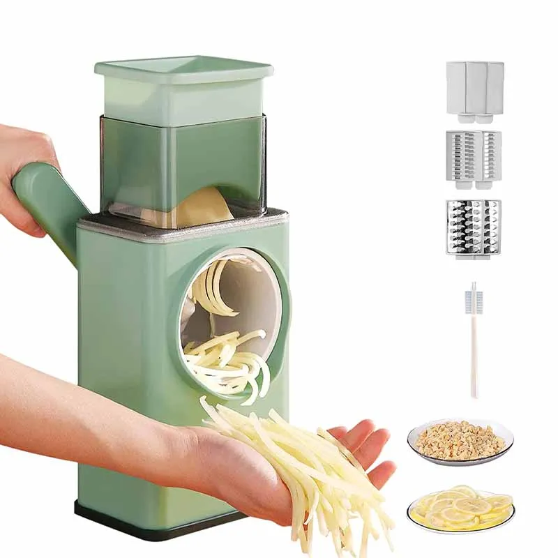 

Multifunction 3 In 1 Vegetable Slicer Manual Home Kitchen Accessories Grater Chopper Round Cutter Potato Spiralizer Shredder
