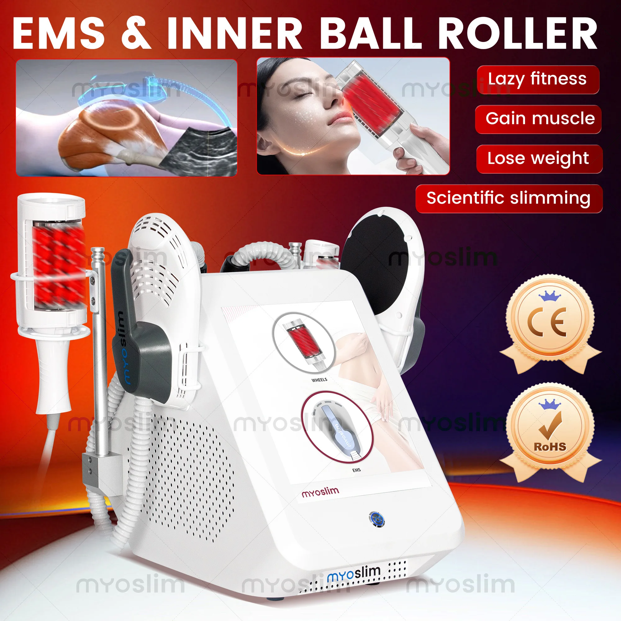 Фото Аппарат для электромагнитной стимуляции мышц и коррекции фигуры EMS MYOslim Sculpt 6500 Вт, 200 Гц, для похудения и формирования контуров тела №1