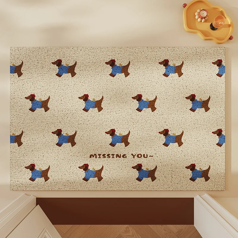 

Коврик для входной двери с мультяшной колбасой и собакой, ПВХ