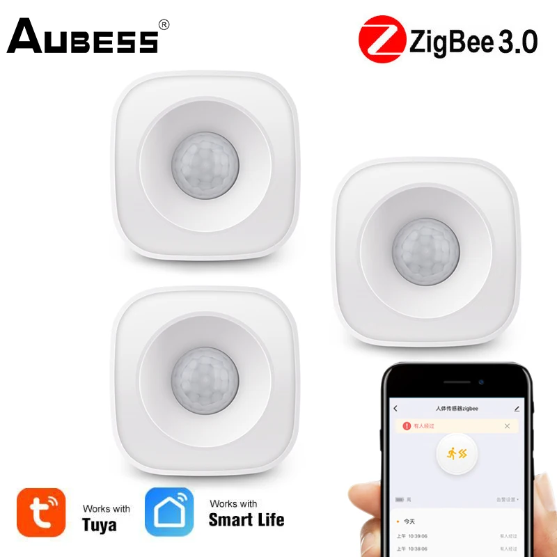 Беспроводной смарт-датчик движения AUBESS Tuya ZigBee датчик с Wi-Fi работает приложением