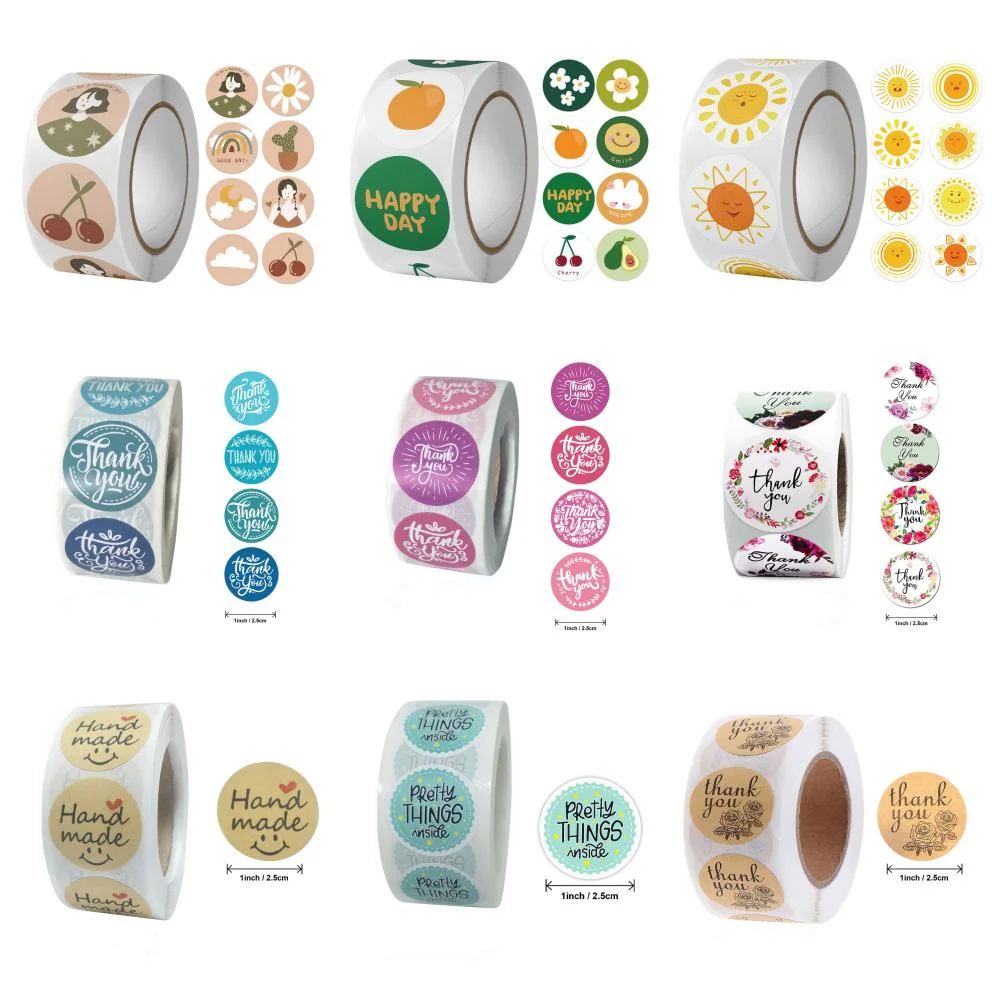 

500 шт., Мультяшные винтажные наклейки, ярлык с надписью Thank you для конверта, герметичная поздравительная открытка, открытка, подарок, Декор, По...