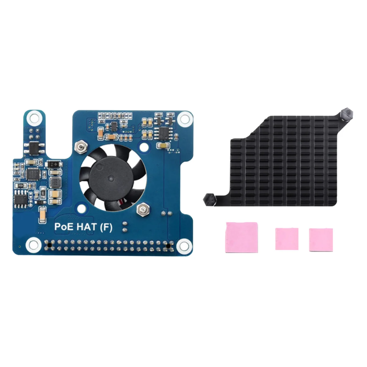 Плата расширения для Raspberry Pi 5 PoE HAT 802.3Af/At GPIO с охлаждающим вентилятором В/12 В