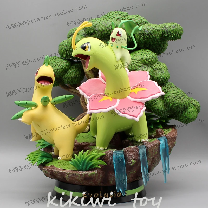 

29cm Pokemon Anime Figure Chikorita Evolution Action Figure Pvc Figurine Statue Model Doll Collectible Ornament Toys Gifts Kids