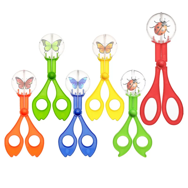 

Children School Plant Insect Biology Study Tool Plastic Scissor Clamp Tweezers Cute Nature Exploration Toys Kid Boy Girls Gifts