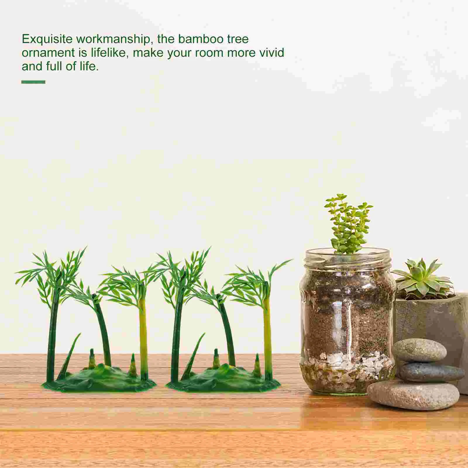 6 шт. Малый бамбуковый фон для украшения дома 12 х10х6 см