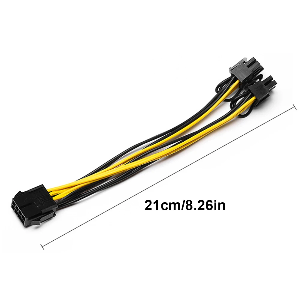 

10 шт., 8-контактный PCI Express на Dual PCIE 8 6 2-контактный кабель питания 20 см, видеокарта для материнской платы, PCI-E GPU Кабель питания, сплиттер