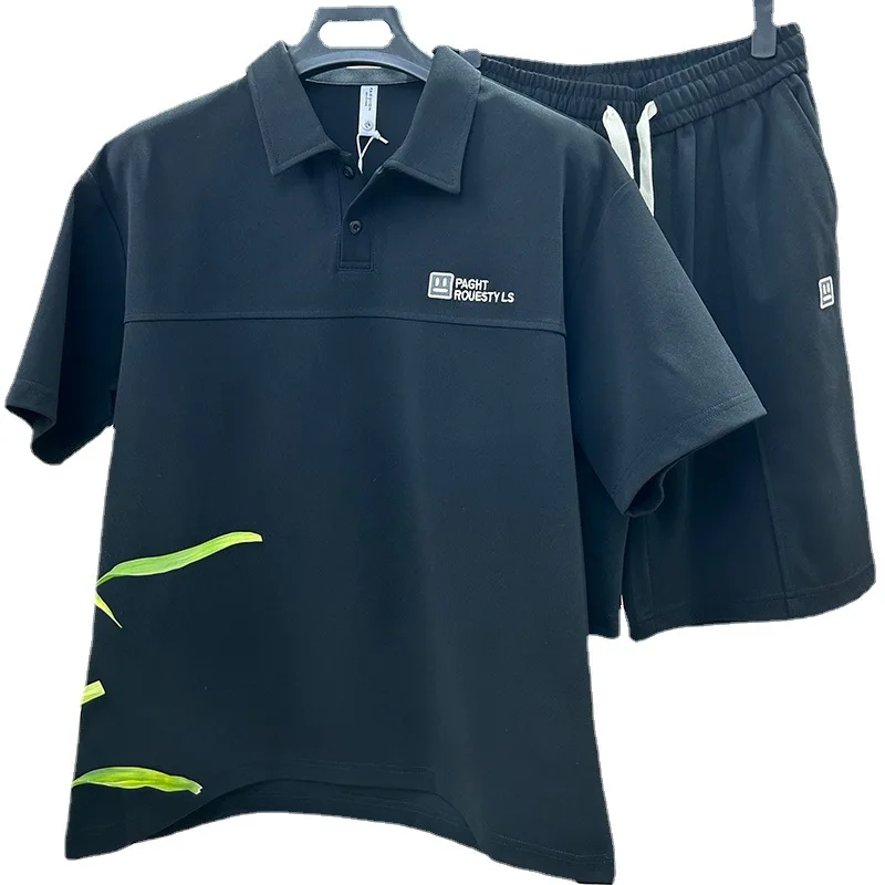 Men's casual suit 2023 new fashion brand short sleeve polo shirt sports shorts Piaoshuai men's wear with a handsome
