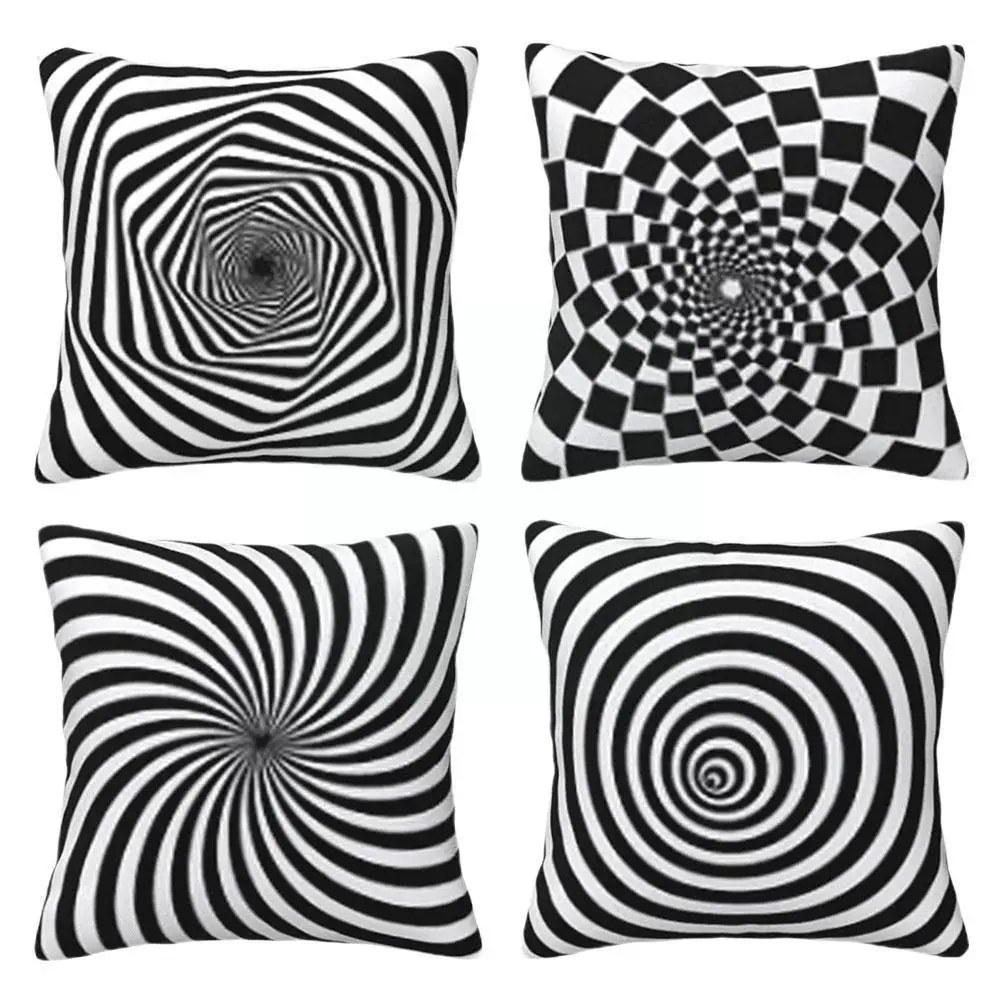 

Geometric Black White Pillows Decorative Pillows Throw Fashion Twisted Abstract Pillow Polyester Pillow J6b7