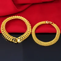 big vietnam sand gold bracelets couples jewelry high quality no fade gold centipede chain bracelets for women men