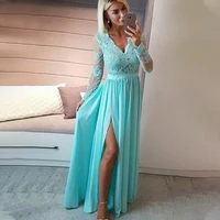 new fashion women clothing sexy suspender embroidery lace splicing dress see through mesh long sleeve girl clothes