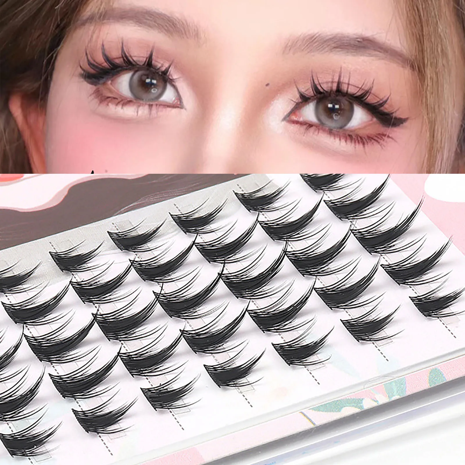 40 кластеров накладных ресниц чистого эльфа натуральная трилогия одинарный