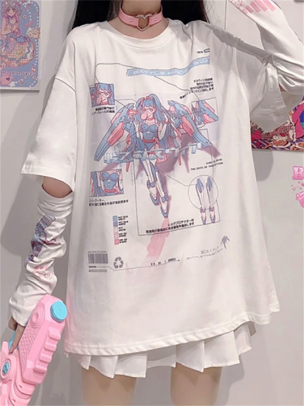 

Женские футболки с рисунком аниме, летние футболки с милым принтом и короткими рукавами Y2K, одежда из Алта в эстетике японского мультфильма, ...