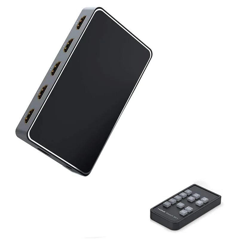 

4K HDMI Switch 6X1 Audio Extractor 6-Port HDMI Switch Box With Remote HDMI Multi-Port Switch 6-In-1 Output 3.5MM Audio