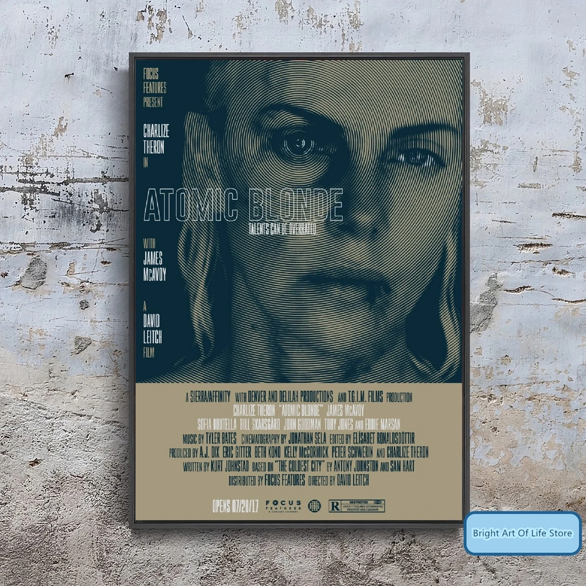 Наклейка на стену с изображением блондинки (2017) без рамки |