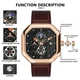 LIGE 2022 Luxury Mens Watch Square Sports Quartz Wristwatch 30M Waterproof Stopwatch Hollow out Watch for Men Relogio Masculino Other Image