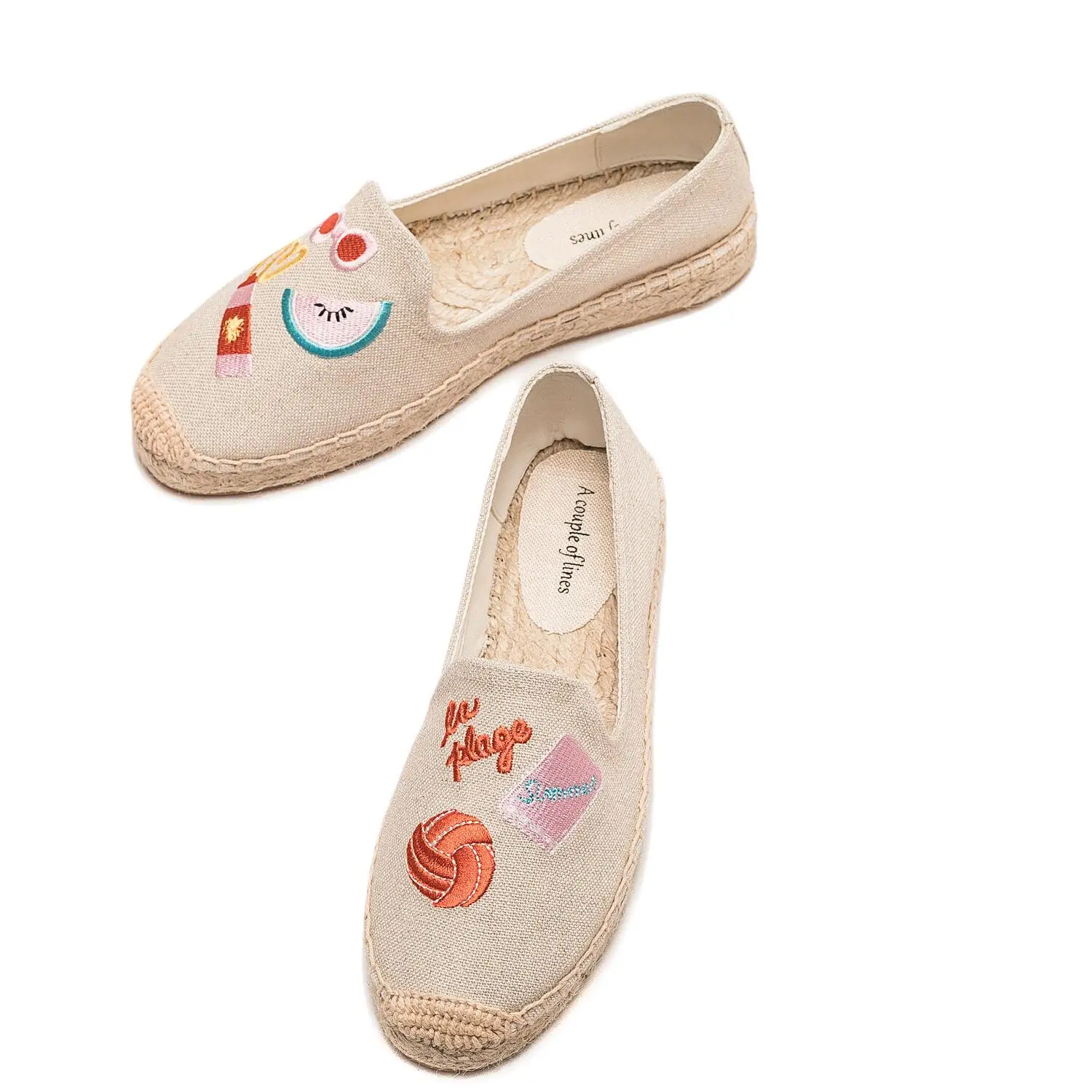 Женские парусиновые туфли на плоской подошве женские с вышивкой удобная дышащая