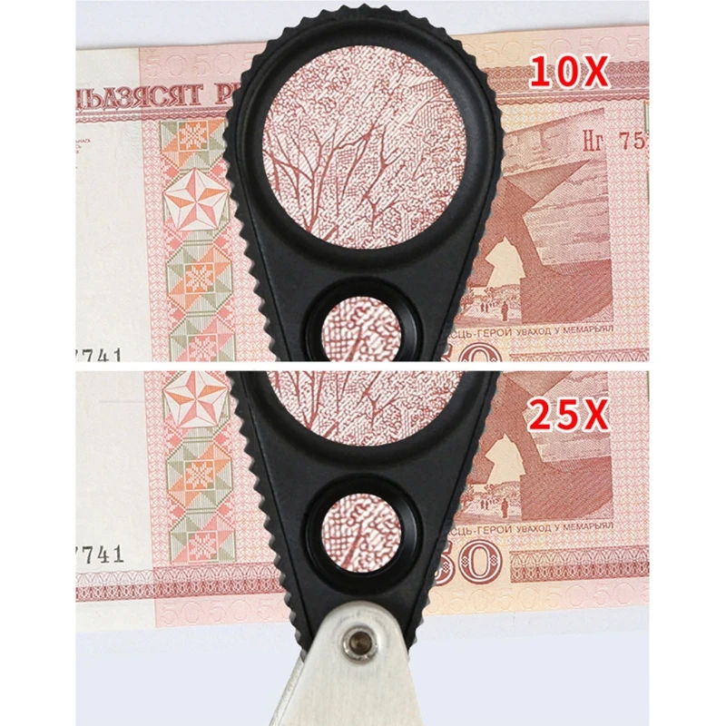 

Увеличительное стекло 10 X 25X, увеличительное стекло, складная увеличительная линза, Карманная Лупа для детей, для наблюдения, чтения