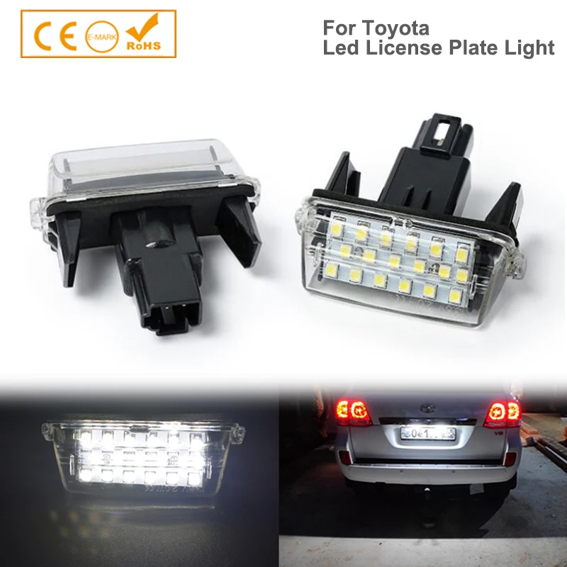 

2x Car Led License Plate Lights 12V Number Lamps Plate Tail Lights For Toyota Yaris Verso Prius Highlander Corolla Camry Auris