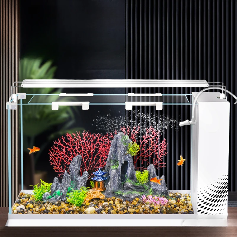 

Bowl Living Room Aquariums Fish Tank Small Home Vivarium Desktop Aquariums Fish Tank Glass Filterate Acuarios Pet Product QF50YG