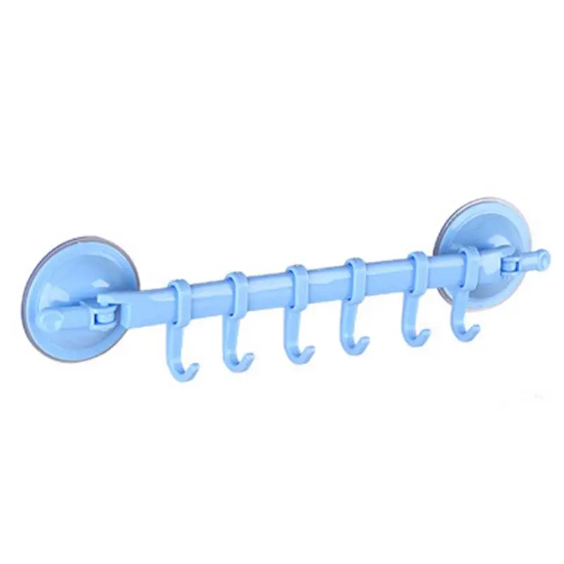 

Wall Mounted Rail Hanger Racks Pot And Pan Wall Mounted Rail Hanger Racks With 6 Hooks Double Suction Cup Towel Rack Hanging