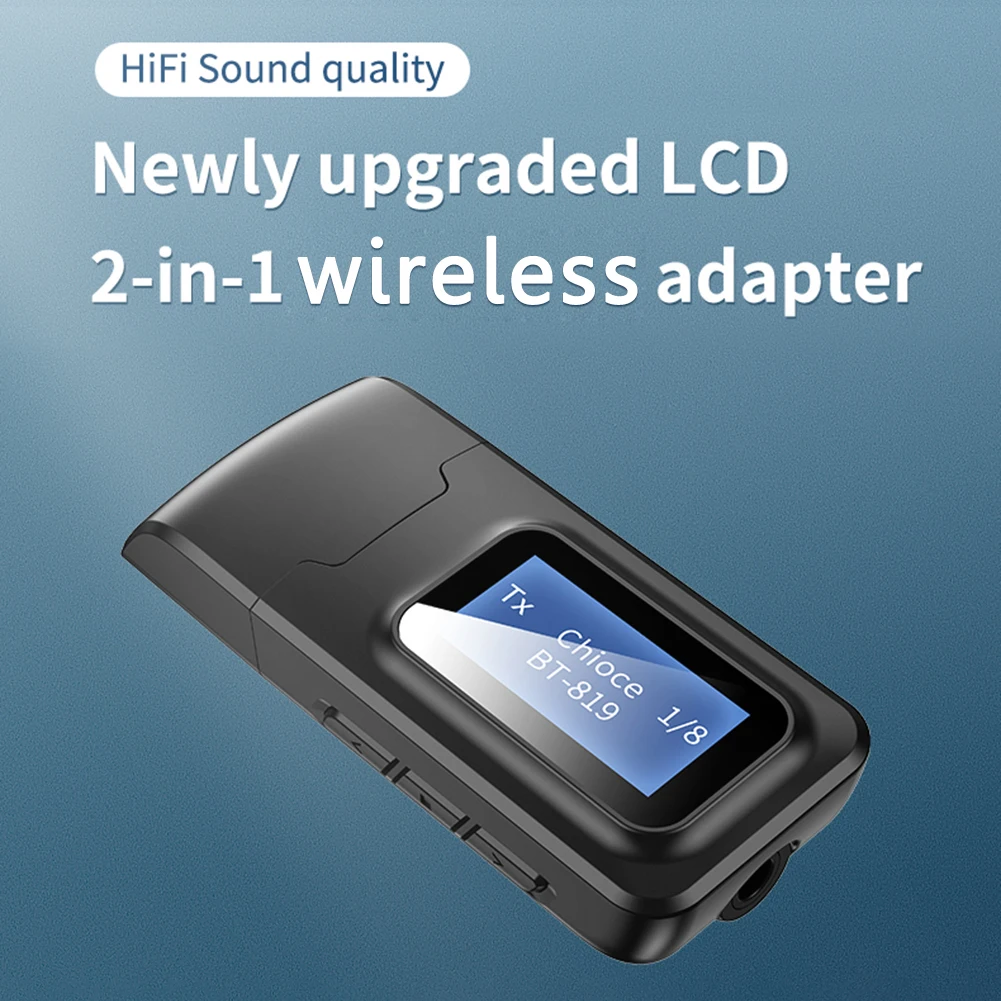 

Bluetooth Adapter 2 In 1 USB Bluetooth V5.0Transmitter And Receiver LCD Monitor Audio Transmitter 3.5mm Jack For TV Car Computer