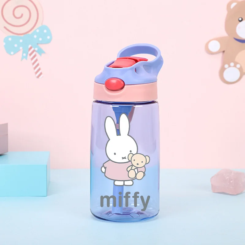 Фото Бутылка для воды Miffy 480 мл, милые детские поильники с трубочками, герметичные бутылки для воды, детские уличные стаканы для девочек, подарок на день рождения №3