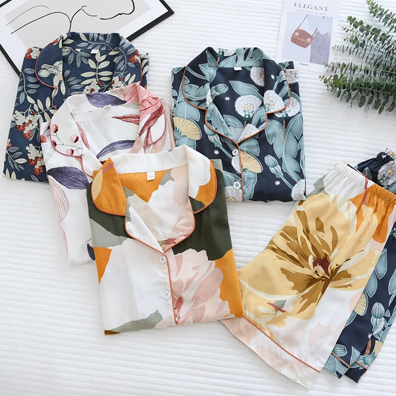 

Summer New Women's Pajamas Women's Thin Short-Sleeved Shorts Home Wear Loose Large Size Pajamas Two-Piece Suit