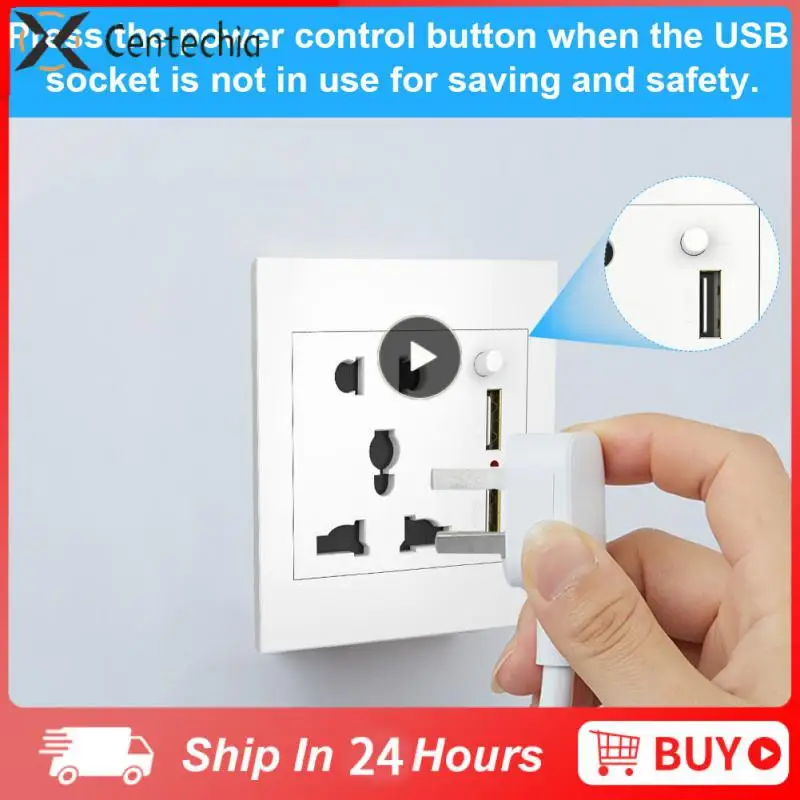 

White PC Flame-resistant 2 Ports USB Outlet Wall Charger Socket For Cellphone XZ