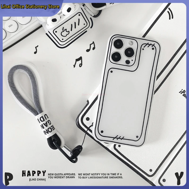 

Minimalist Cover Iphone X 11 12 13 Pro Max Mini Series Transparent Frosted Shell Anti-drop Case Graffiti Smartphone Accessories