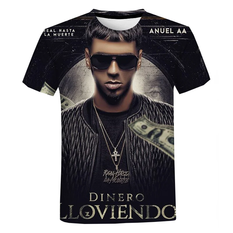

Rock Popular Singer Anuel Aa 3D Printed T Shirts Unisex Casual Hard Rock Streetwear T-shirt Man Women Cool Hip Hop Tops Tees