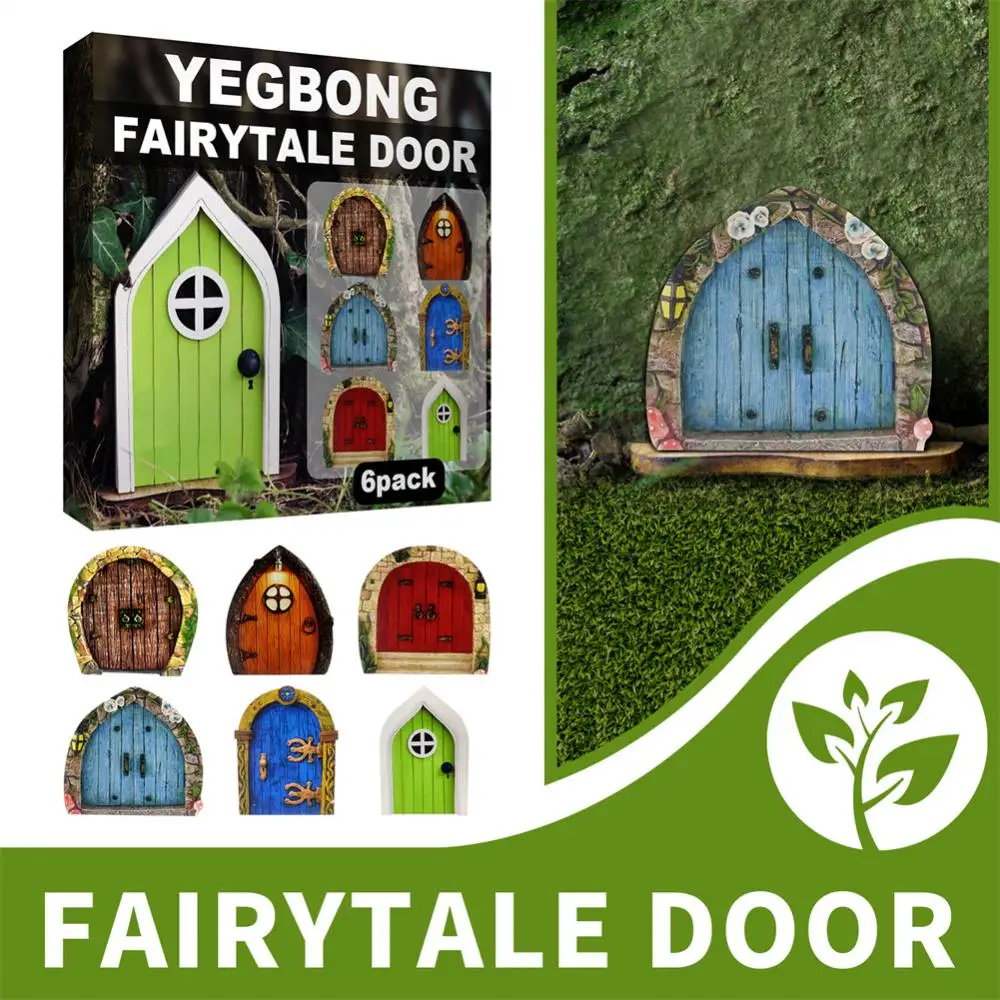

Courtyard Accessories Wooden Exquisite Fairy Cute Whimsical Door Windows Decor Outdoor Tree Decoration Creative Fairy Door
