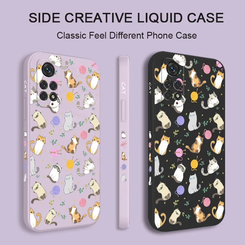 Simple Cat Pattern Phone Case For Xiaomi Redmi Note 12 11 11S 10 10A 10T 10S 9T 9 8 7 Pro Plus 10C 9A 9C 9T 4G 5G Cover