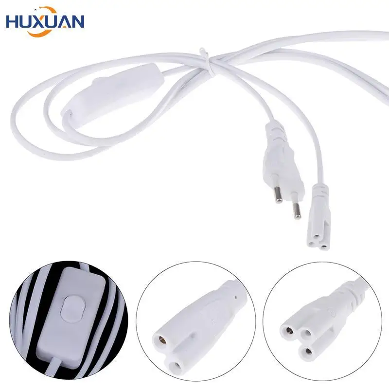 

2/3holes 1.8m Lighting Accessory EU Plug Switch Cable For T5 LED Tube T8 Power Charging Wire Connection Wire ON/OFF Connector