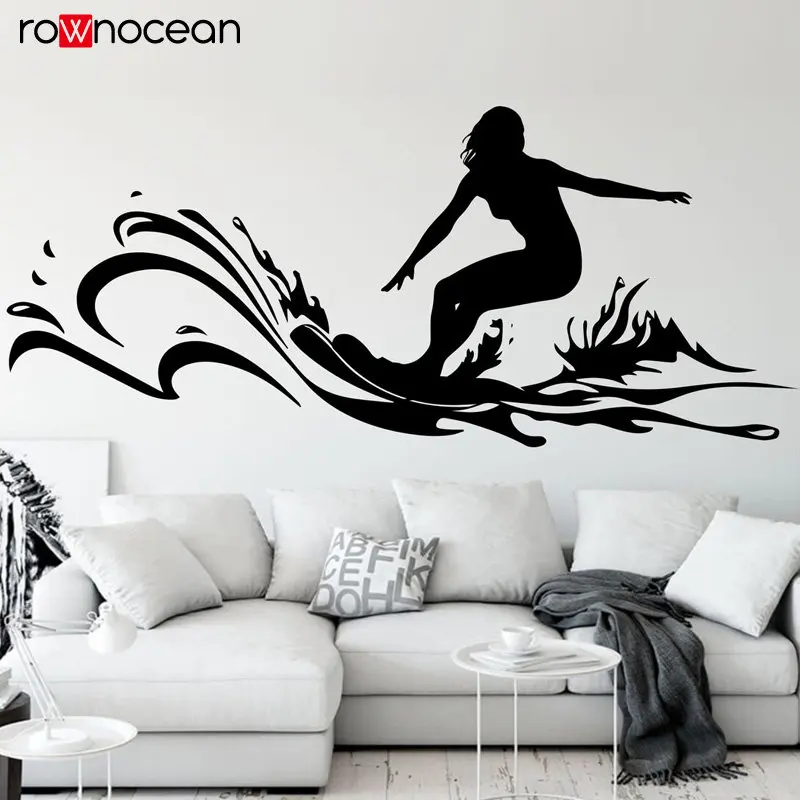Женские виниловые наклейки для серфинга на доску 3D65