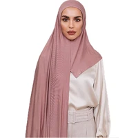 muslim women premium instant cotton jersey hijab scarf jersey hijabs scarves with hoop pinless headscarves 53 colors